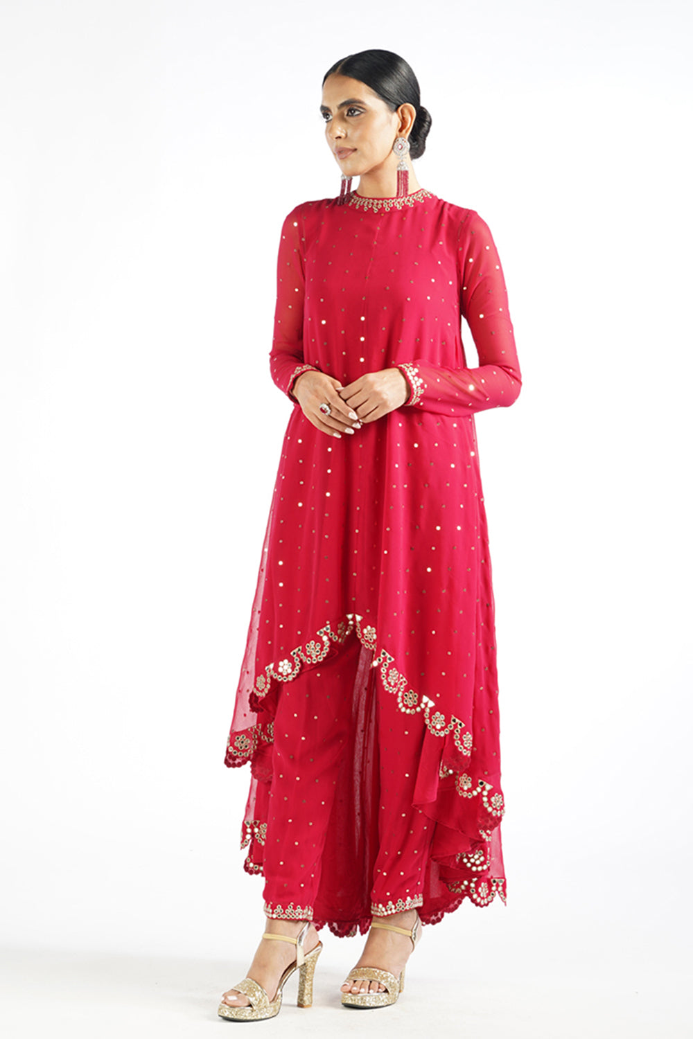 Crimson Red Pant Kurta Set