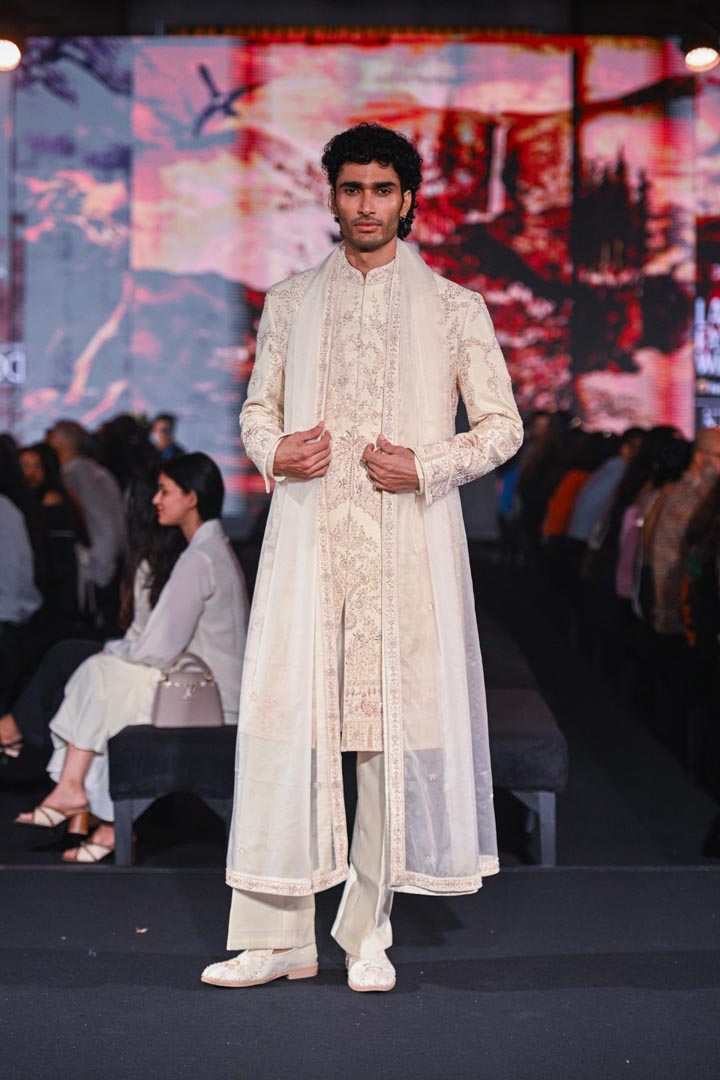 White & Gold Sherwani