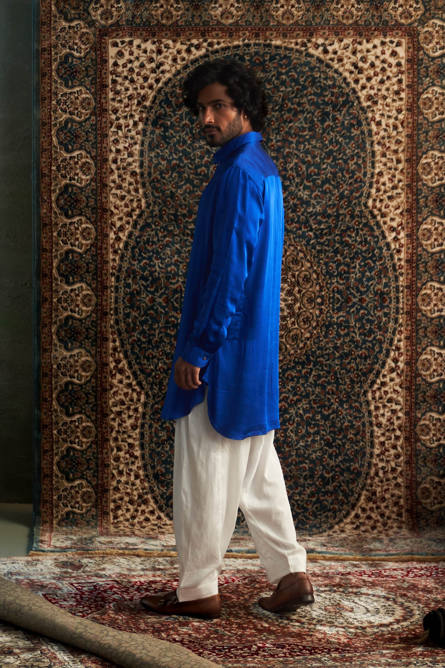 Prarambh Embroidered pathani kurta set for men