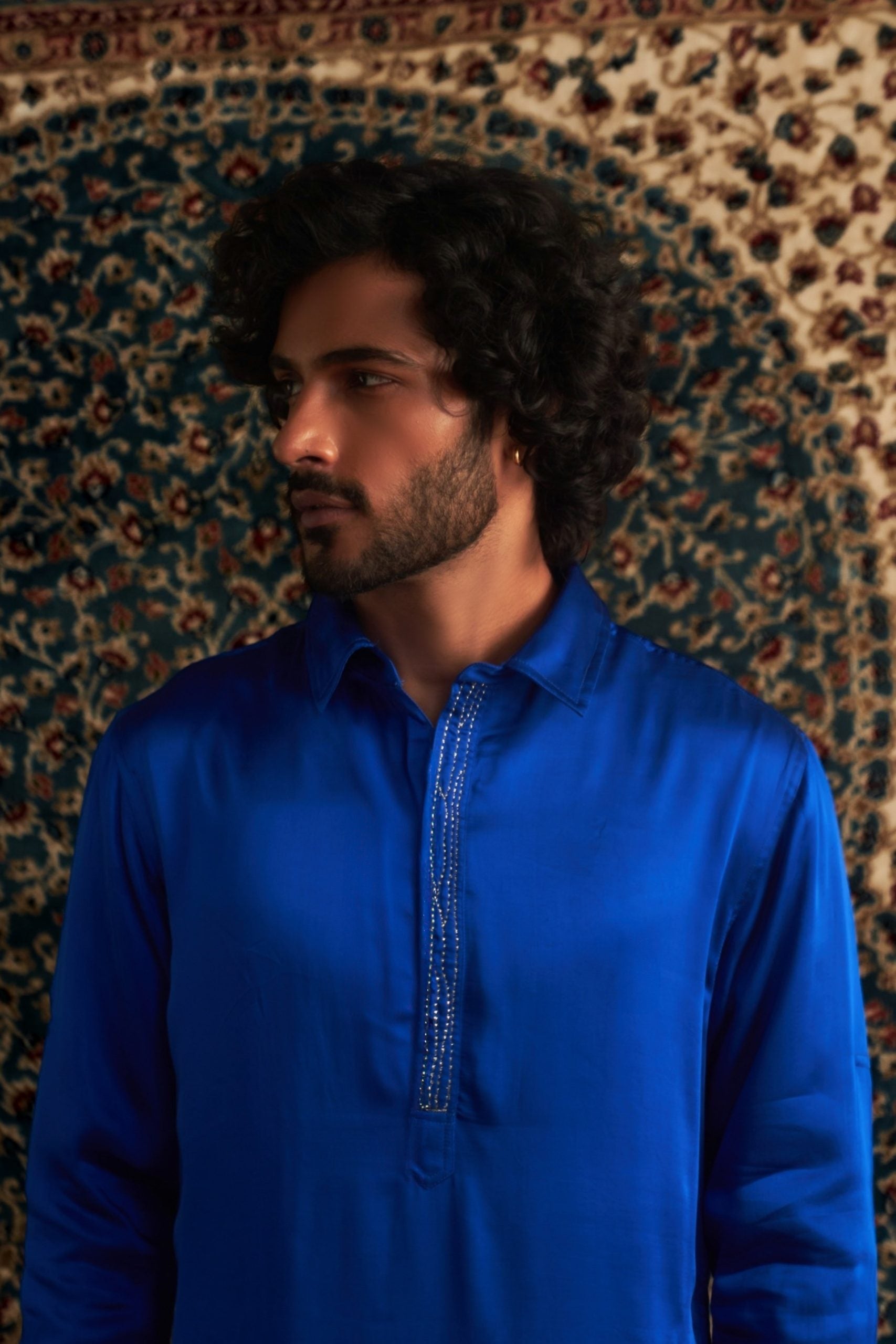 Prarambh Embroidered pathani kurta set for men