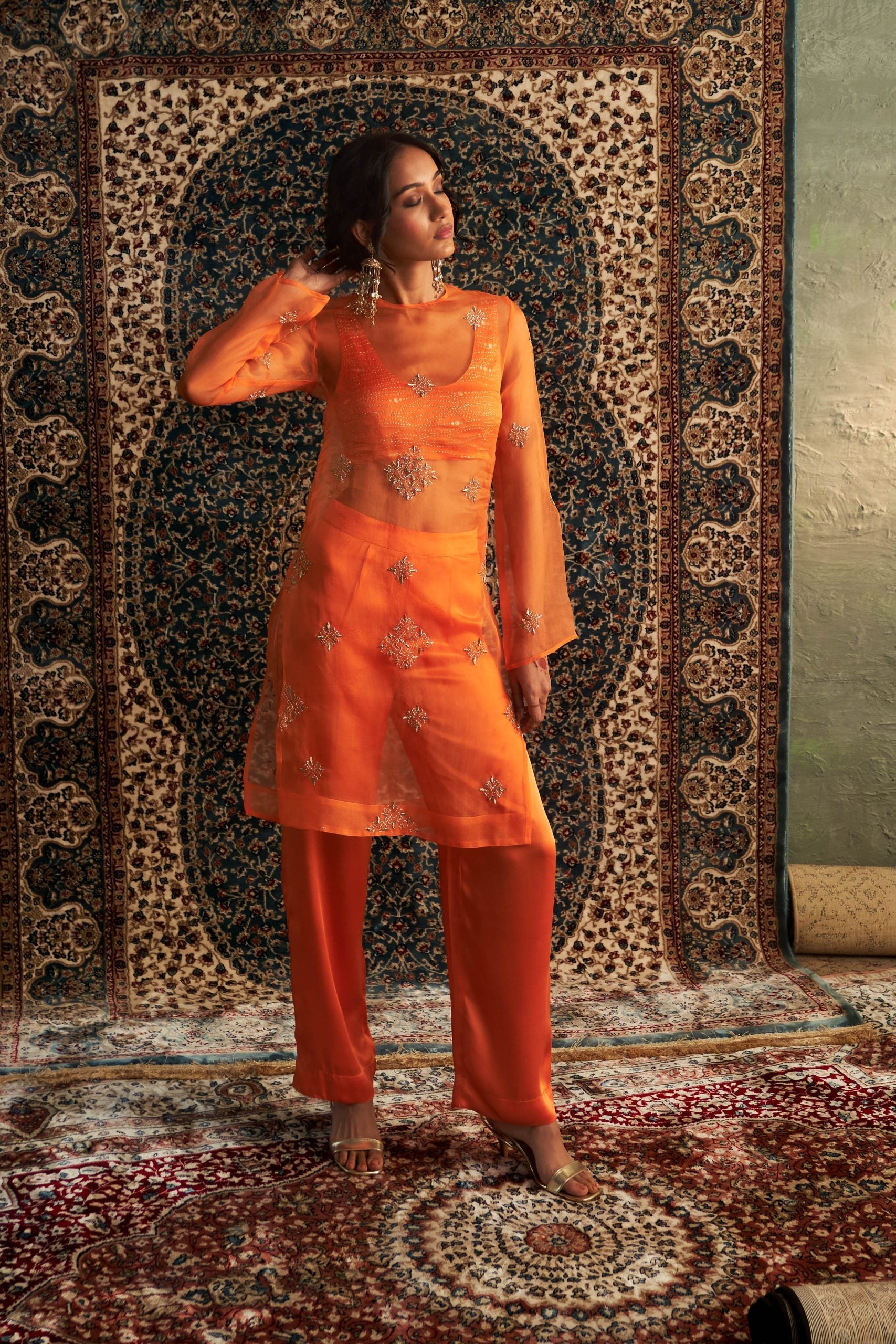 Saffron Straight  Co-ord/ kurta set