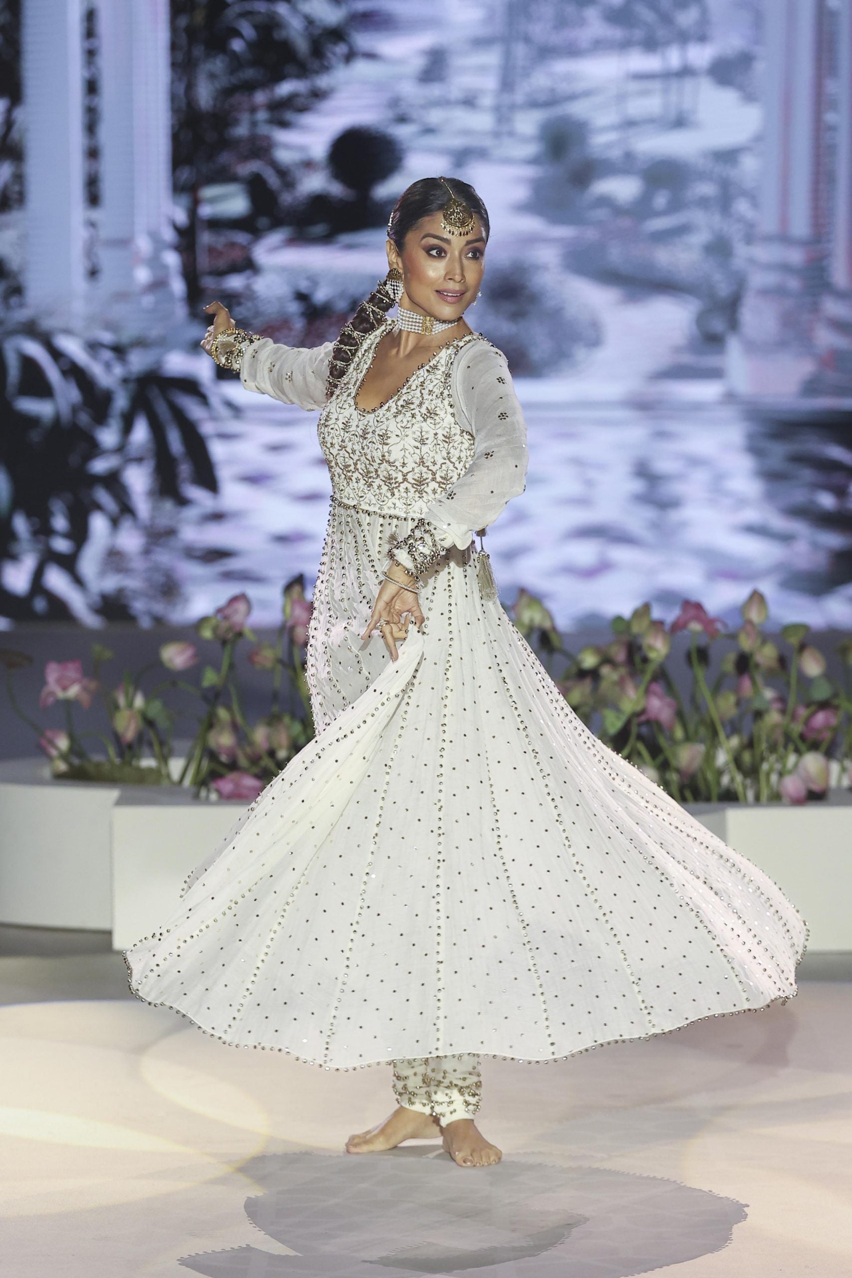 Off White Embroidered Anarkali And Churidar With Dupatta