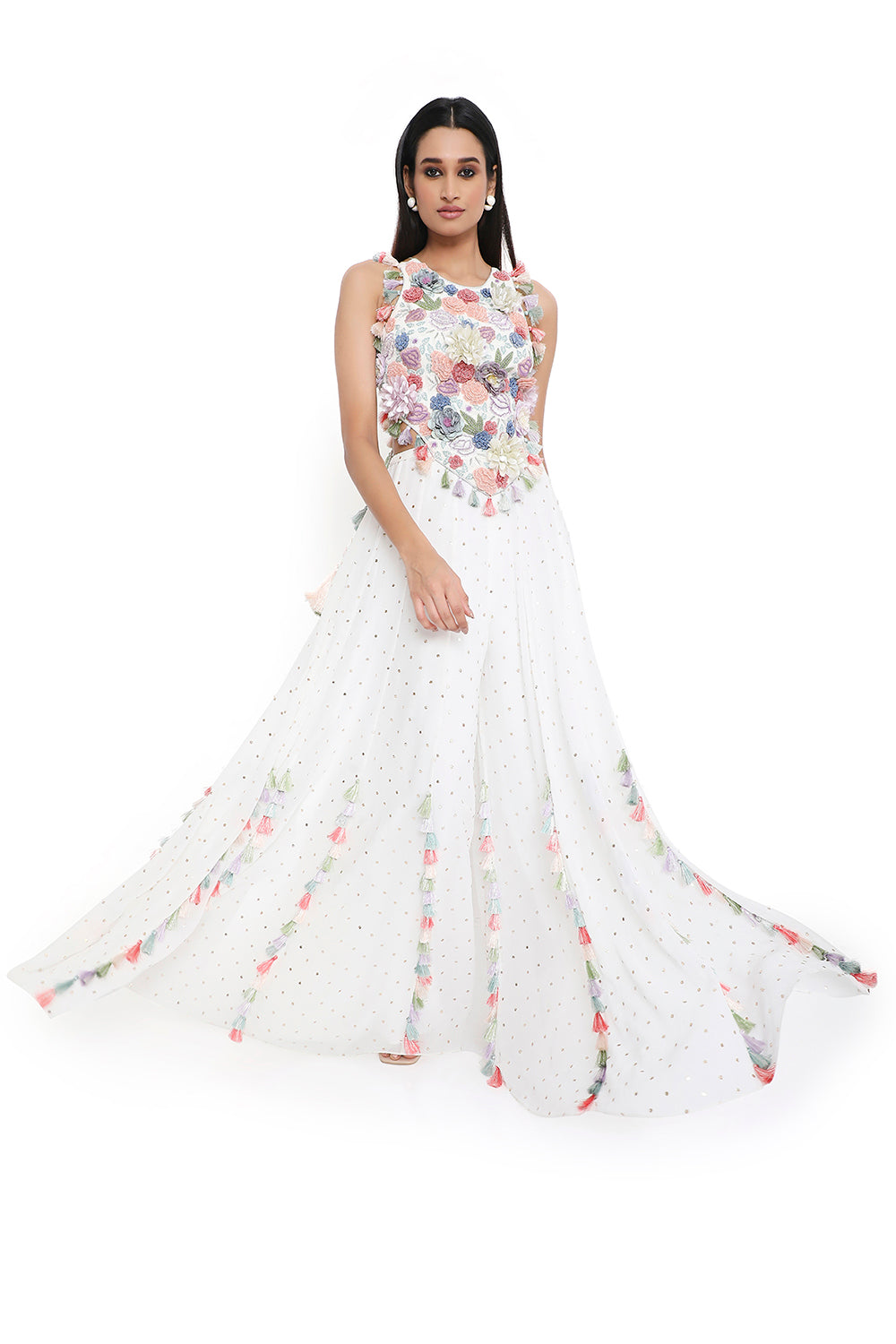 Off White Embroidered Choli With Sharara