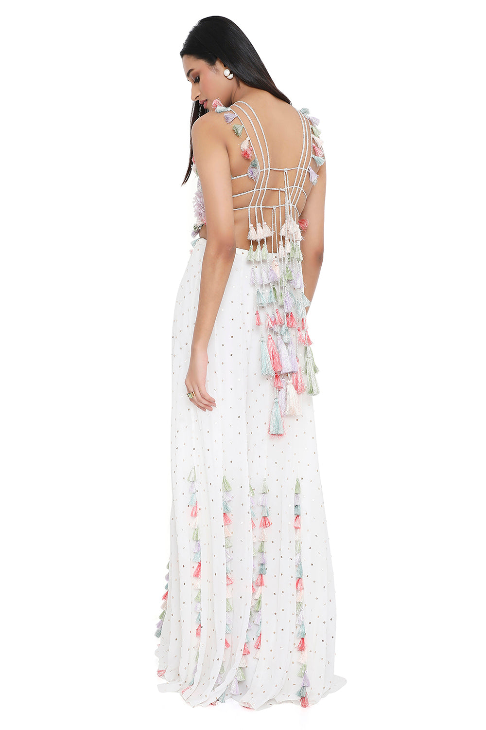 Off White Embroidered Choli With Sharara