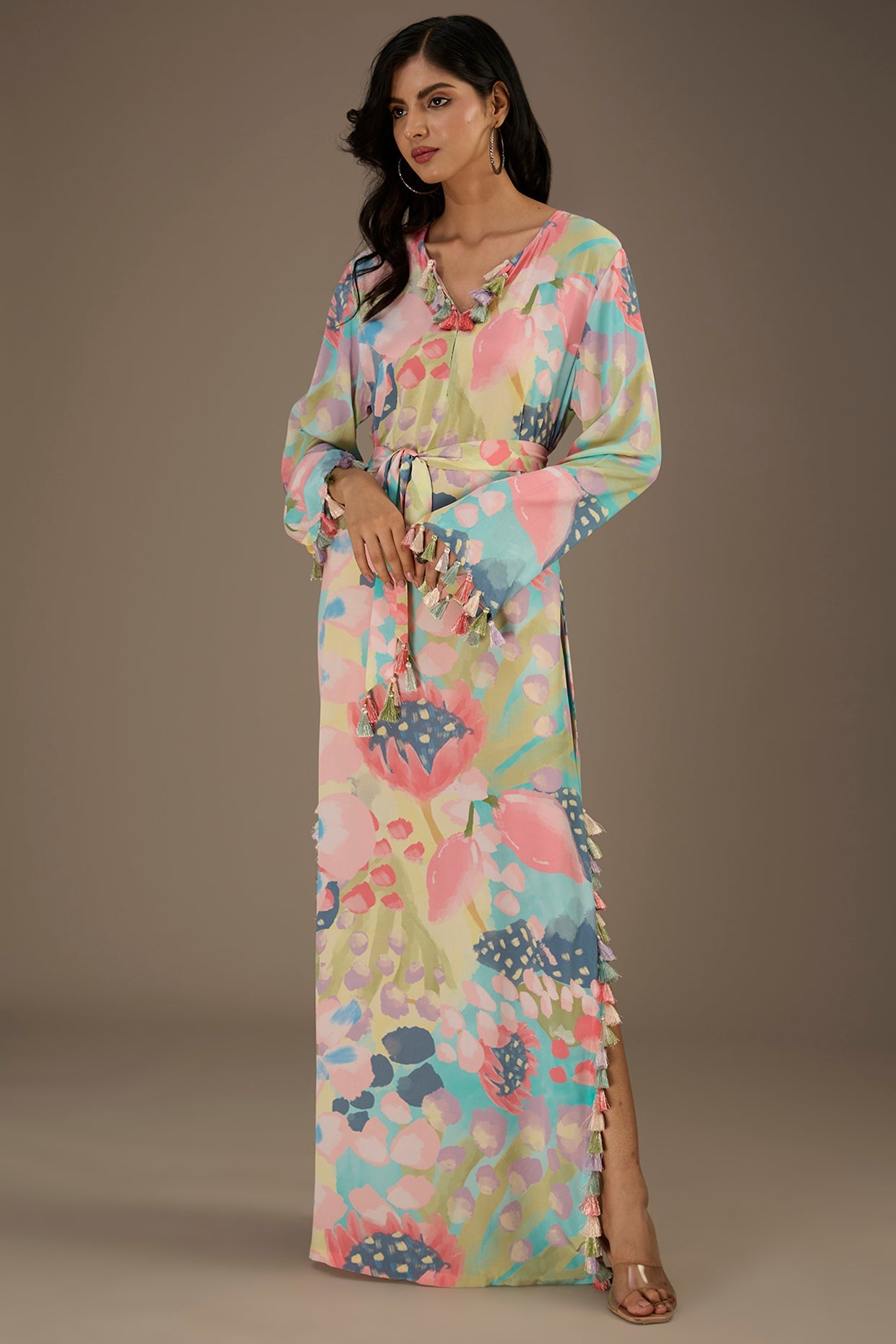 Euphoria Printed Long Beyza Kaftan