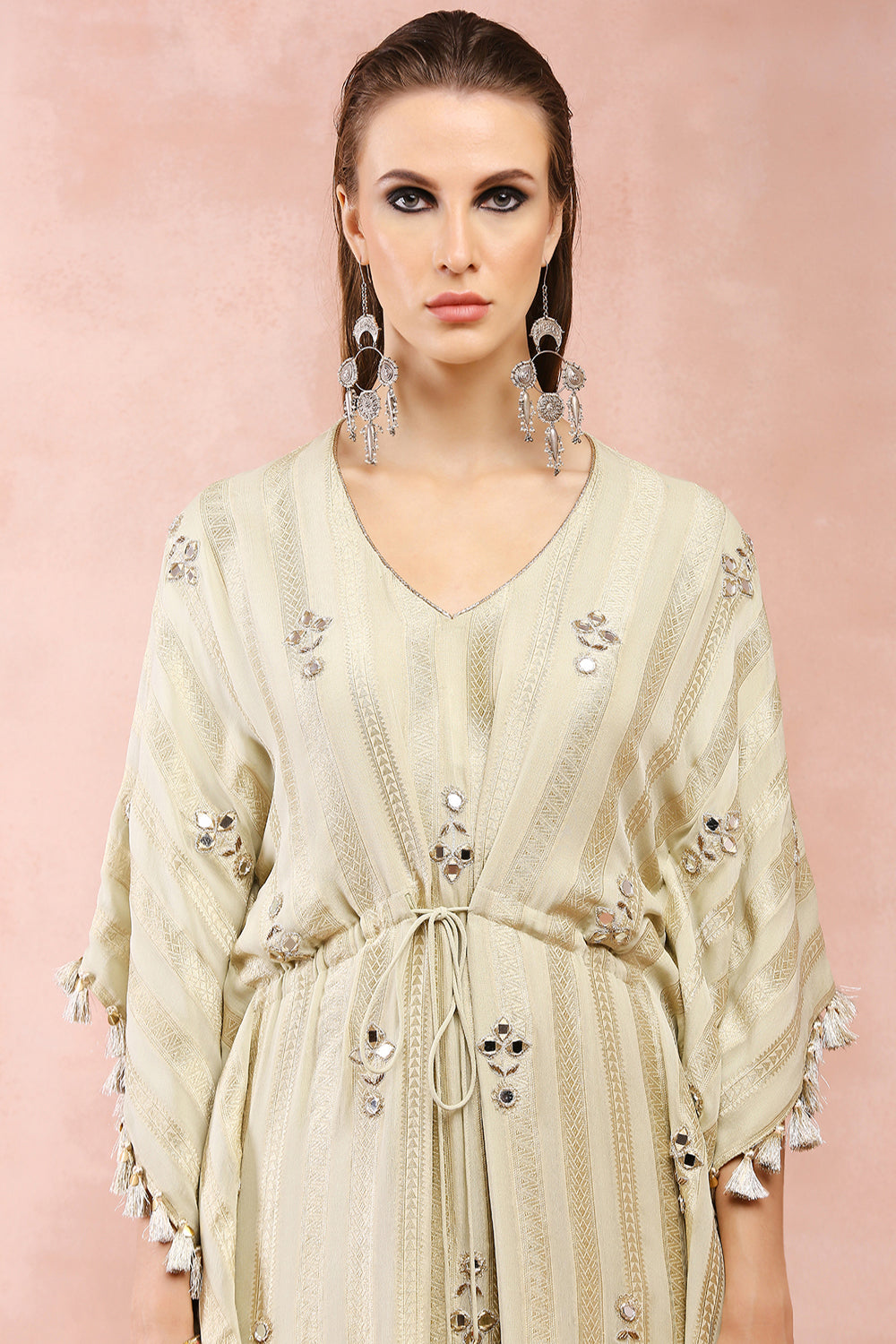 Mint Embroidered Kaftan