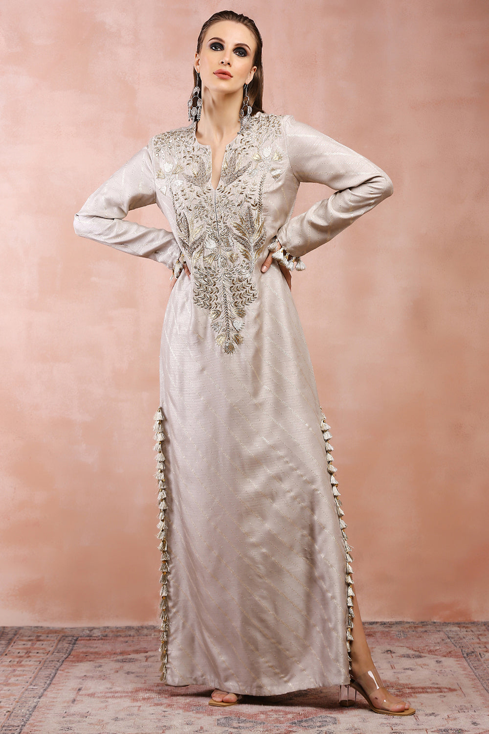 Grey Bagh Embroidered Kaftan