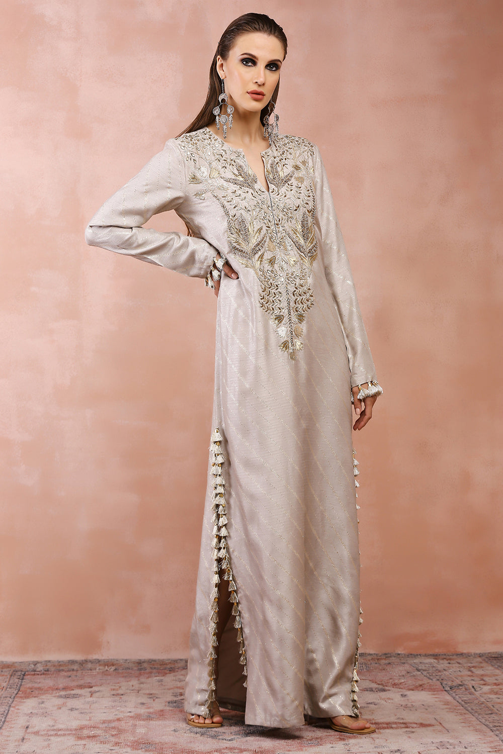 Grey Bagh Embroidered Kaftan