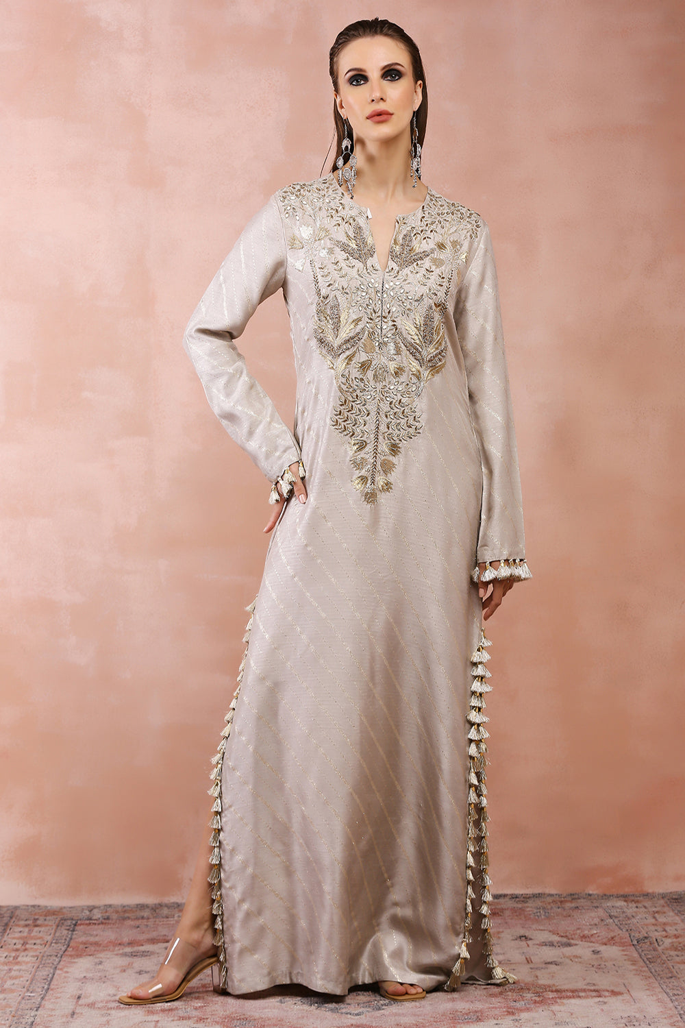 Grey Bagh Embroidered Kaftan