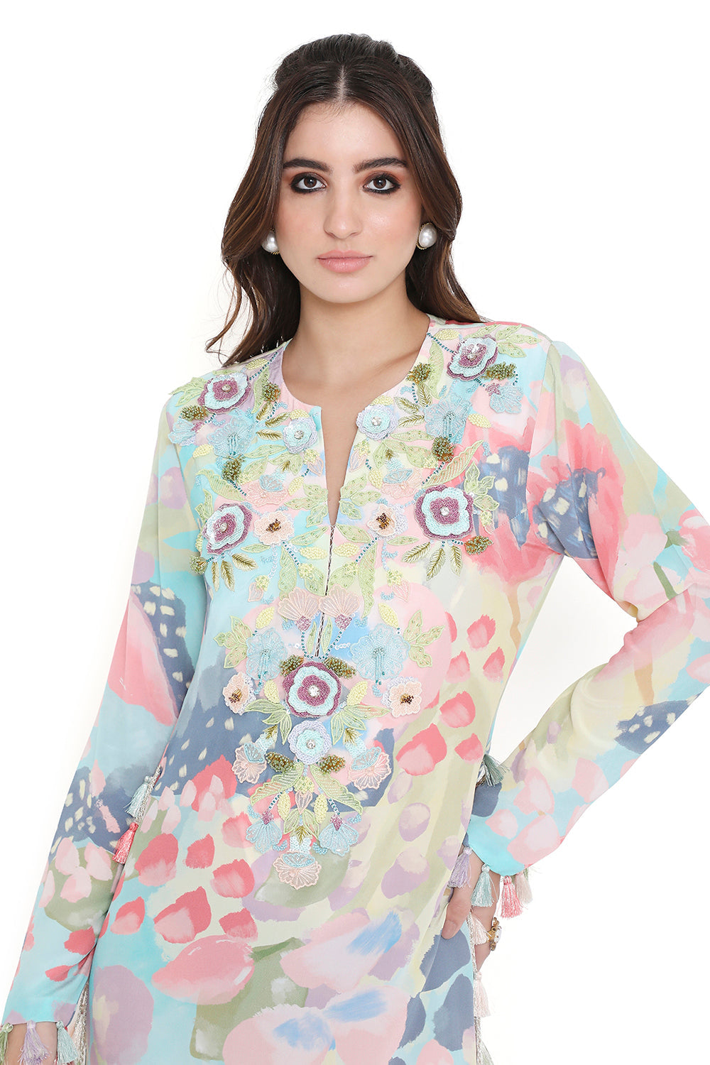 Euphoria Print Embroidered Beyza Kaftan