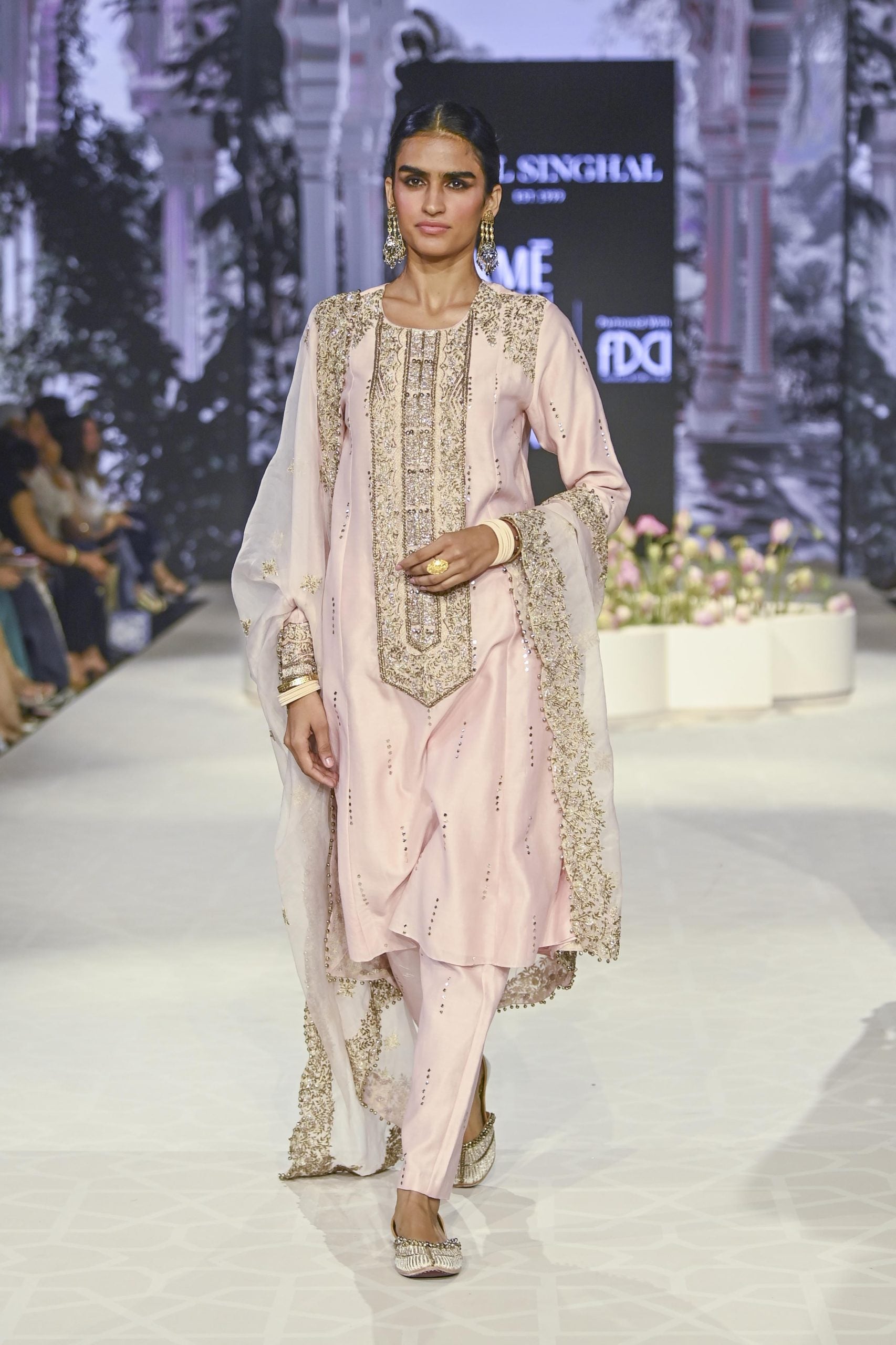 Ruksaan Blush Pink Embroidered Kurta And Pant With Embroidered Dupatta