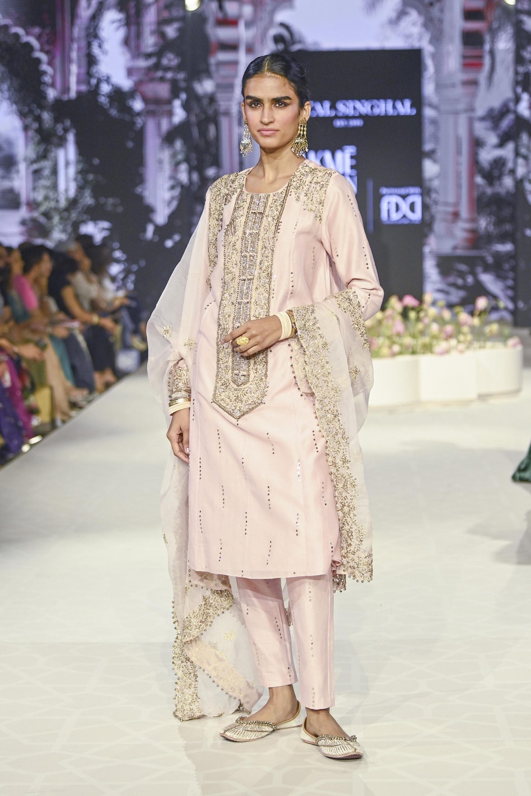 Ruksaan Blush Pink Embroidered Kurta And Pant With Embroidered Dupatta