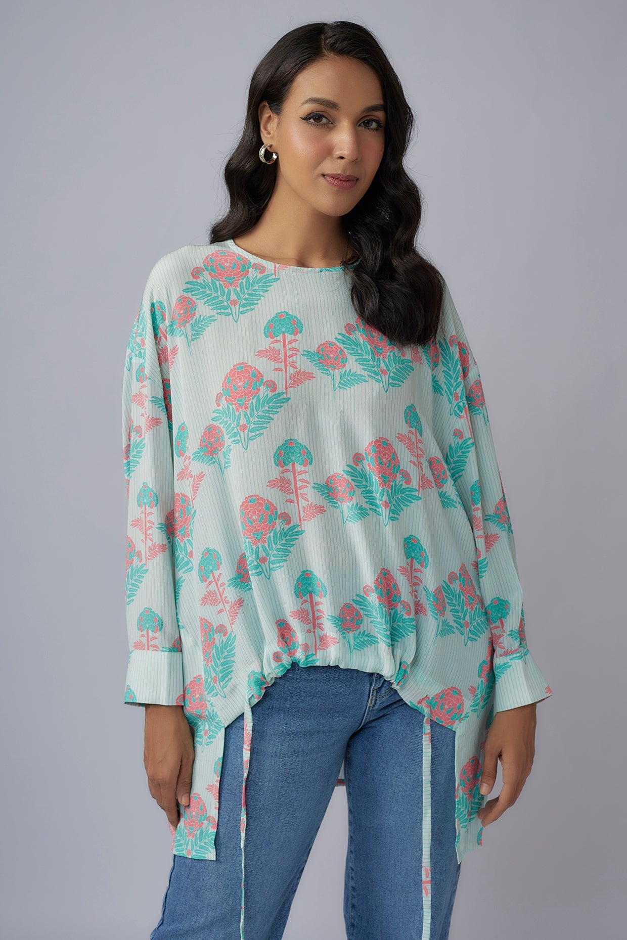 Pink Printed Crepe Tunic