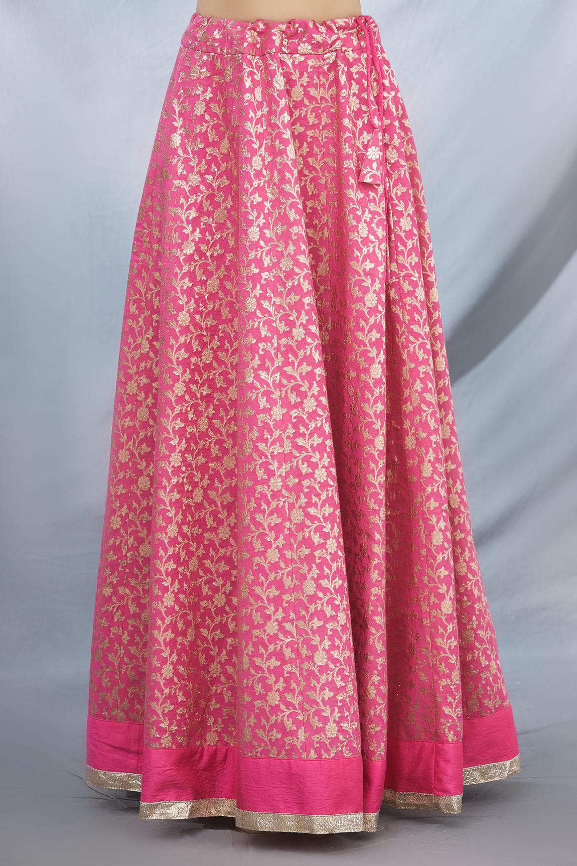 Pink Brocade Lehenga Set