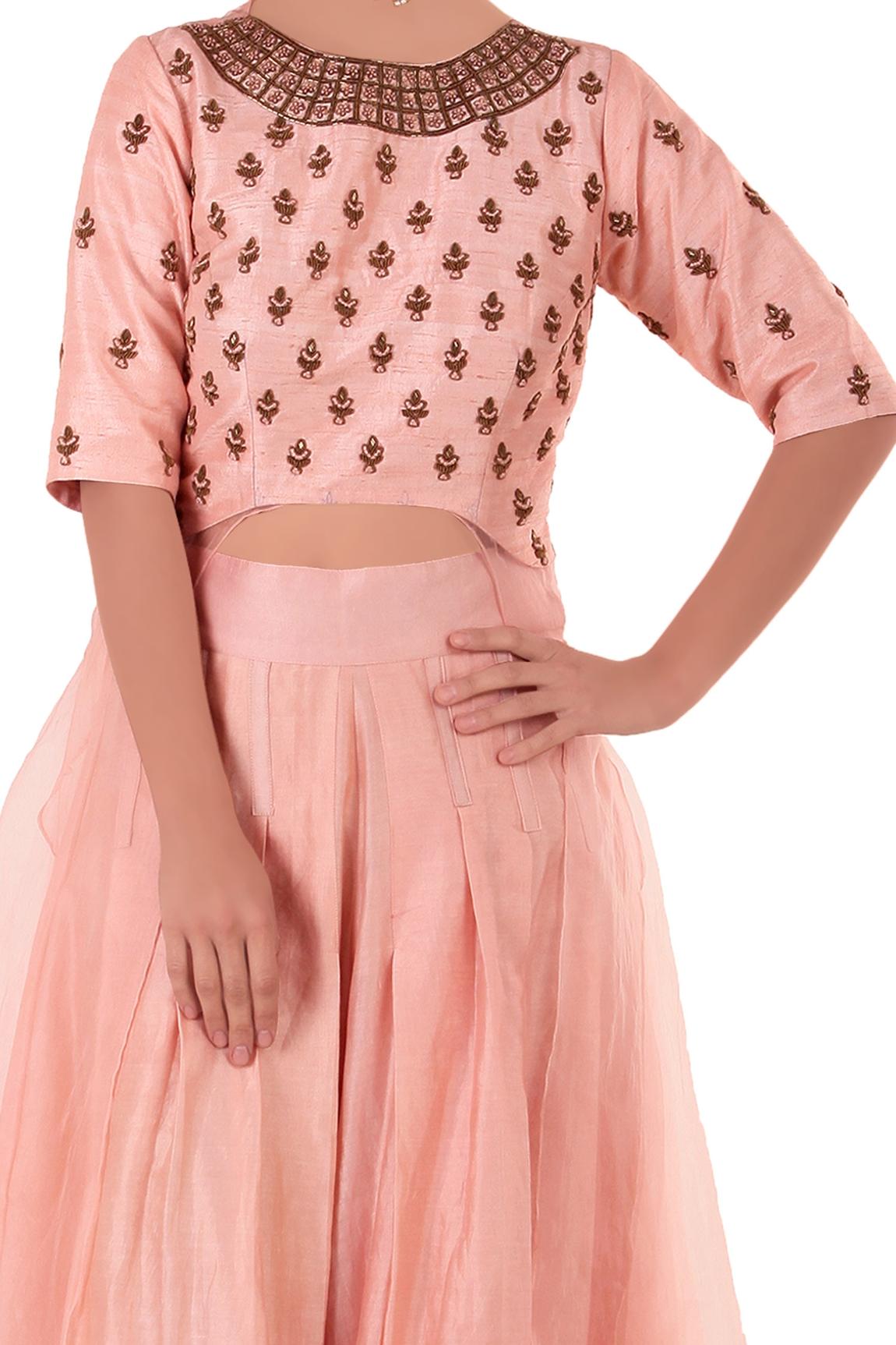 Pink Embroidered Kurta Pant Set