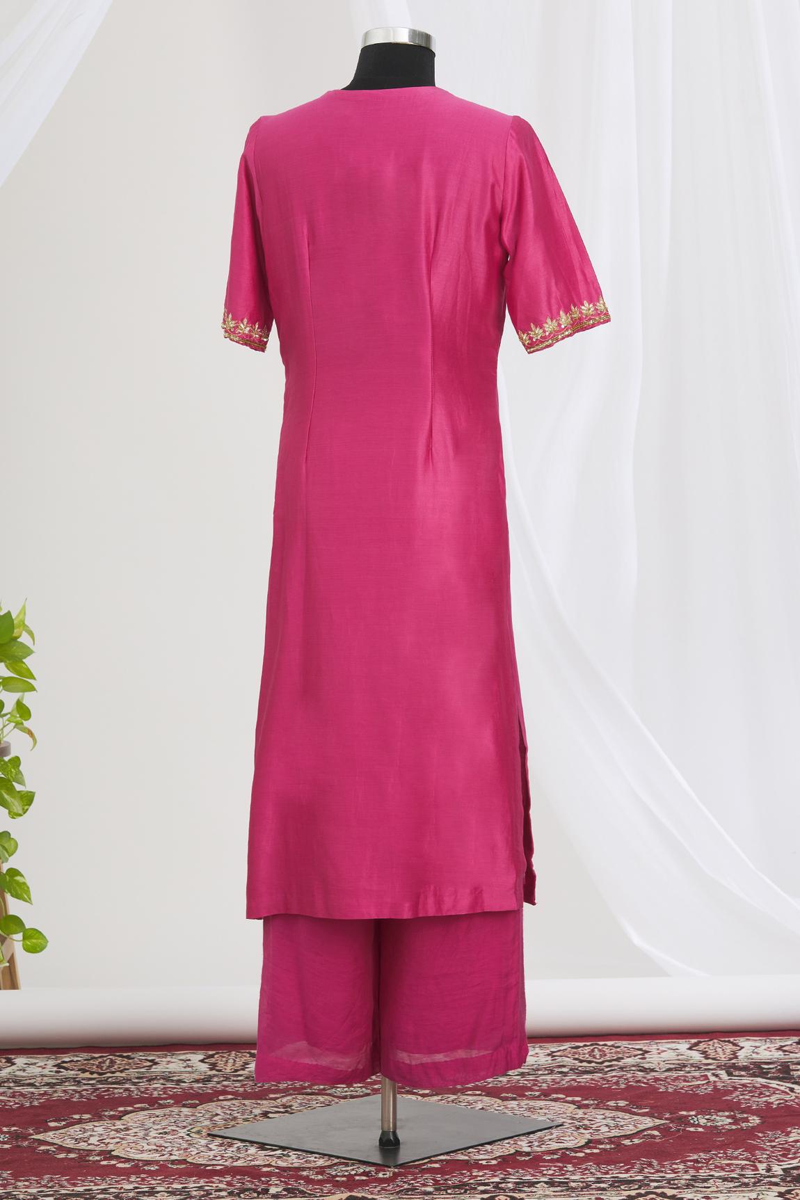 Pink Embroidered Kurta Set