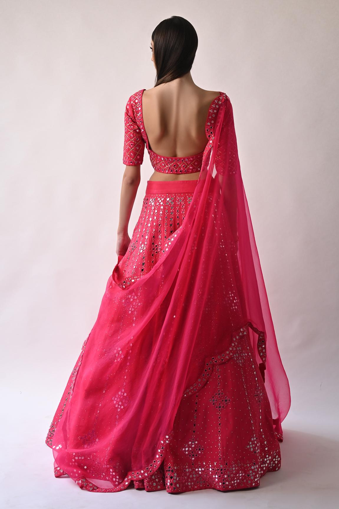 Pink Silk Lehenga Set