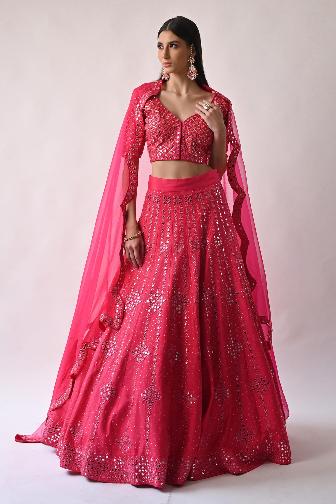 Pink Silk Lehenga Set