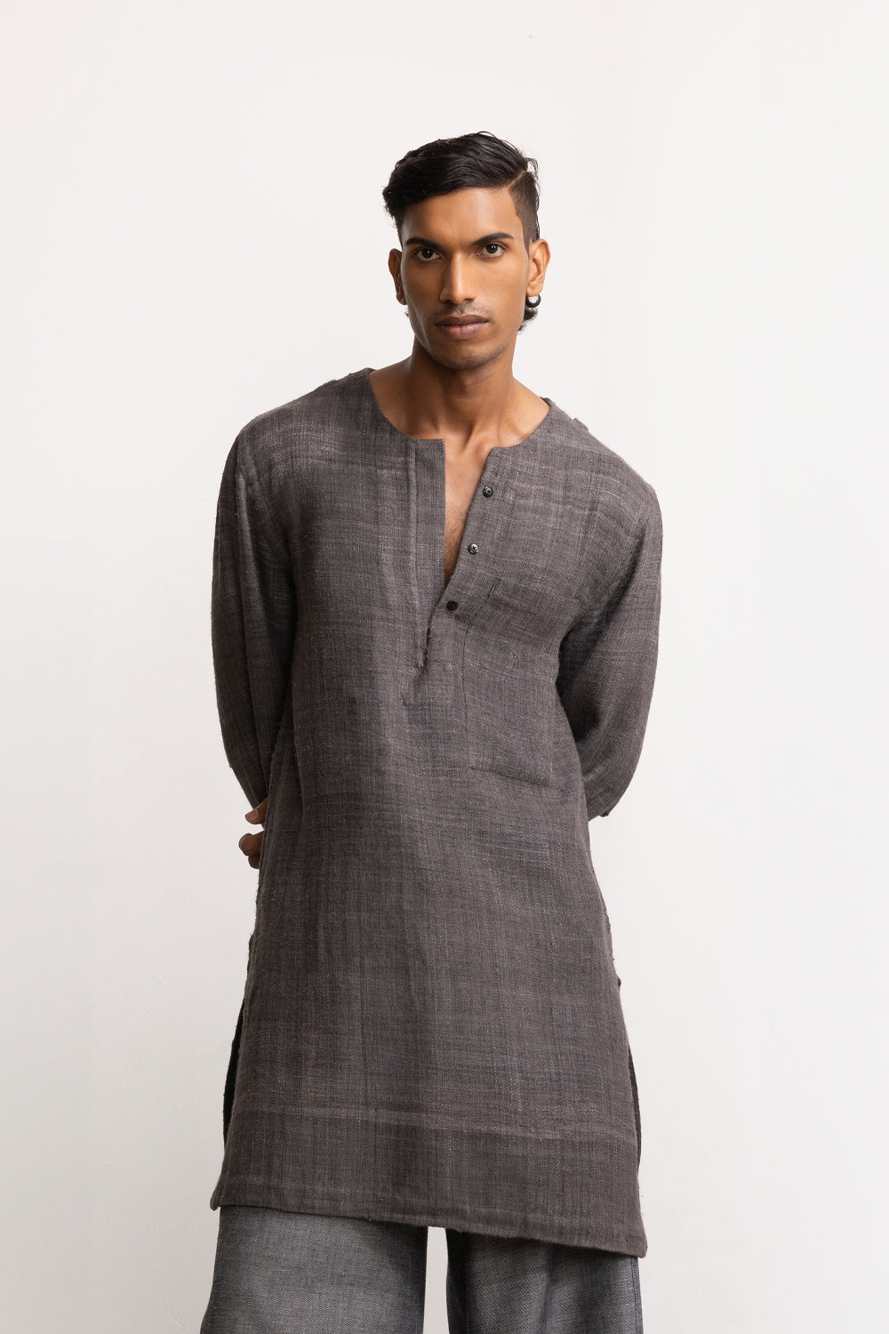 Charcoal Kurta - Auraya Fashion - Quarter - #tag1# - #tag2# - #tag3# - #tag3#