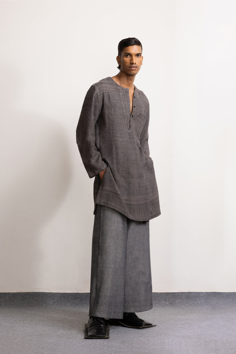 Charcoal Kurta - Auraya Fashion -  - #tag1# - #tag2# - #tag3# - #tag3#