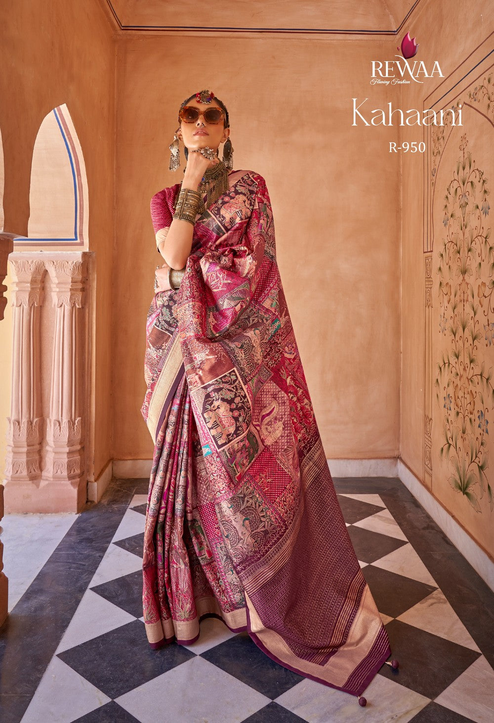 Multicoloured  Soft silk Kahaani Saree