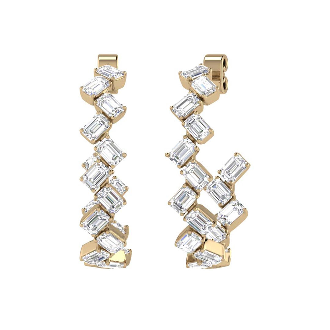 Zig Zag Emerald Cut Hoops