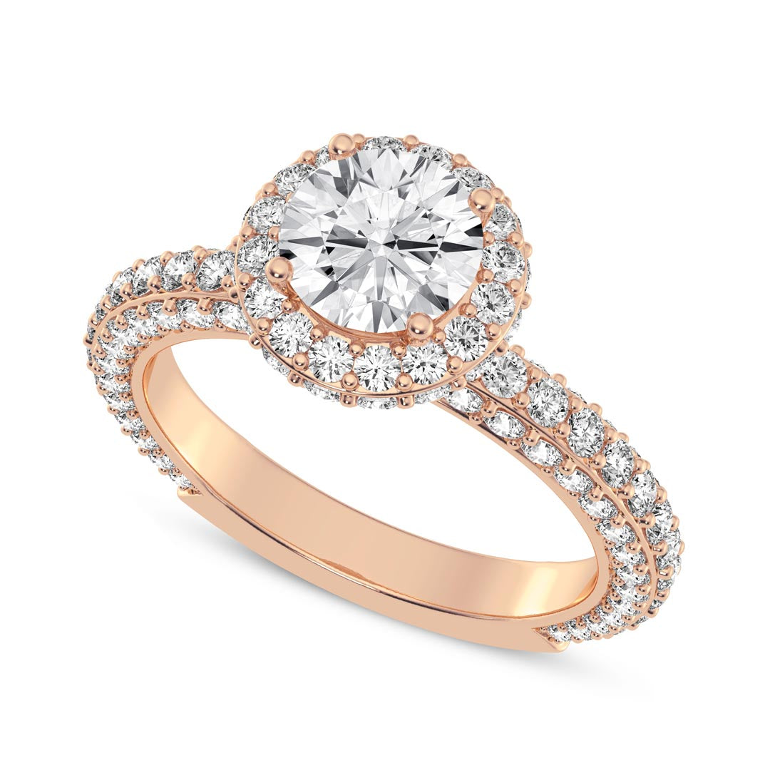 1ct Round Halo Engagement Ring