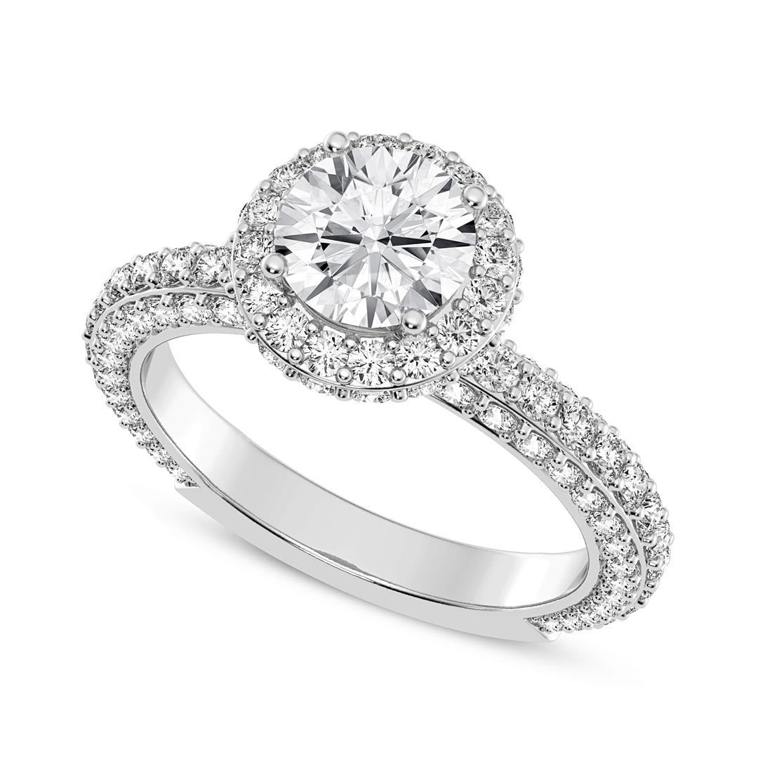 1ct Round Halo Engagement Ring