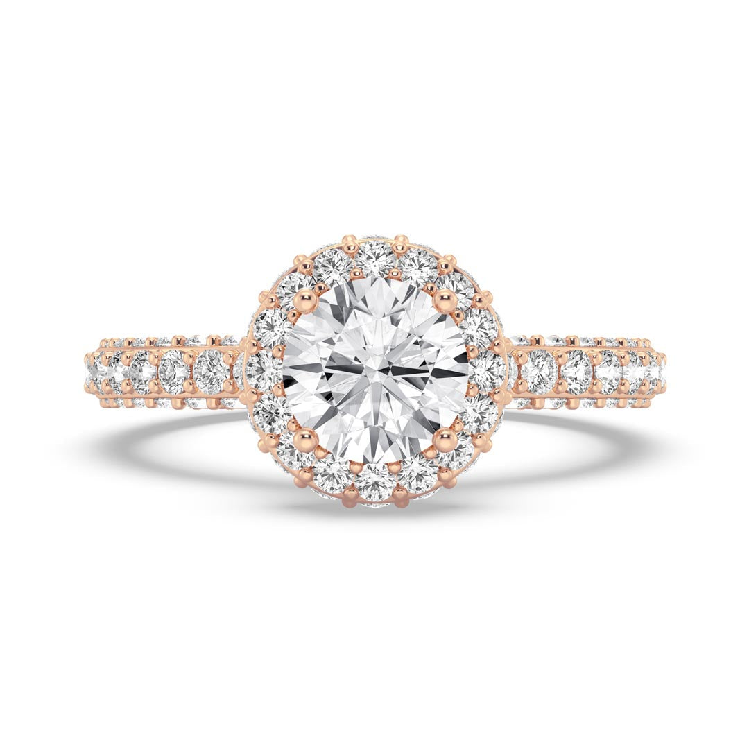 1ct Round Halo Engagement Ring