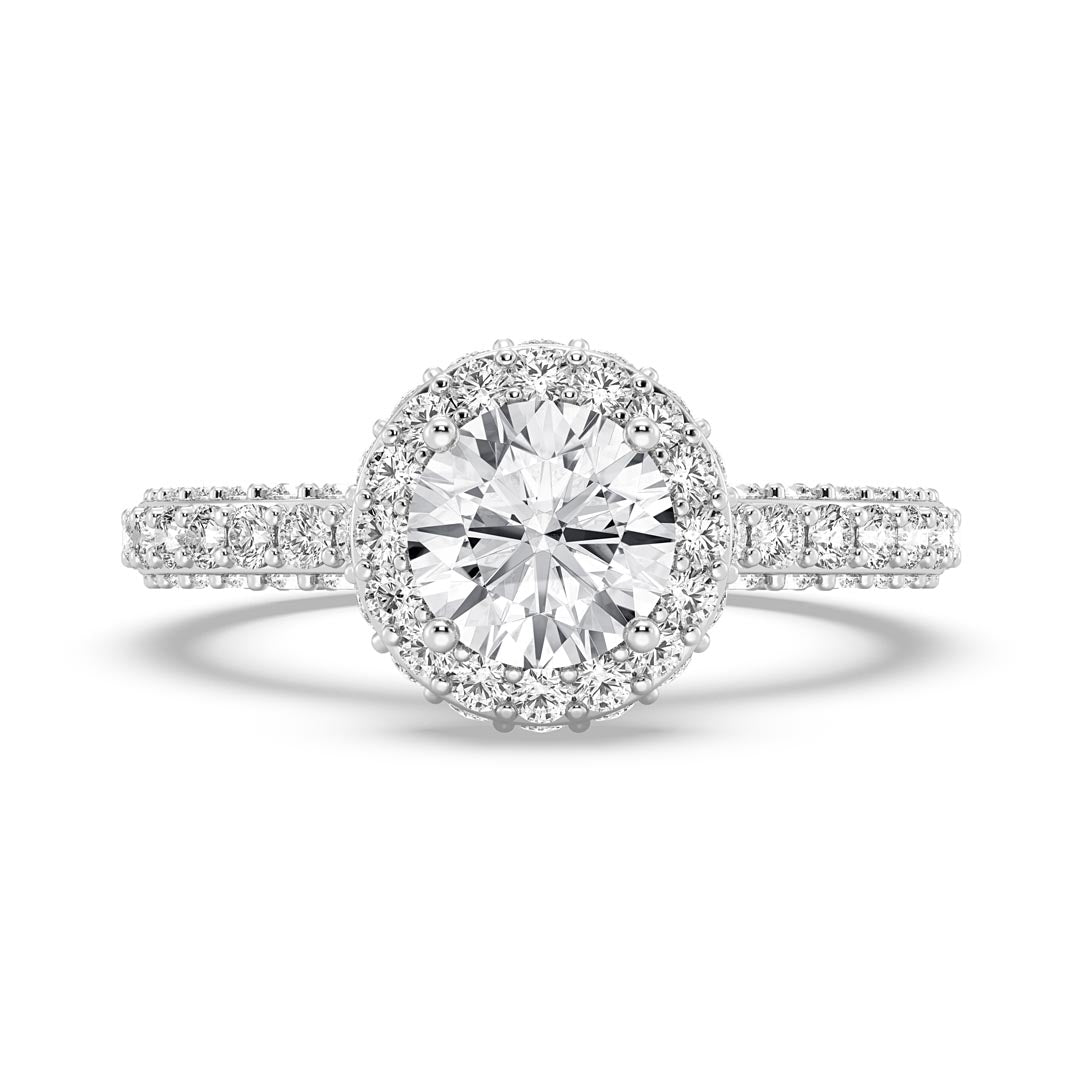 1ct Round Halo Engagement Ring