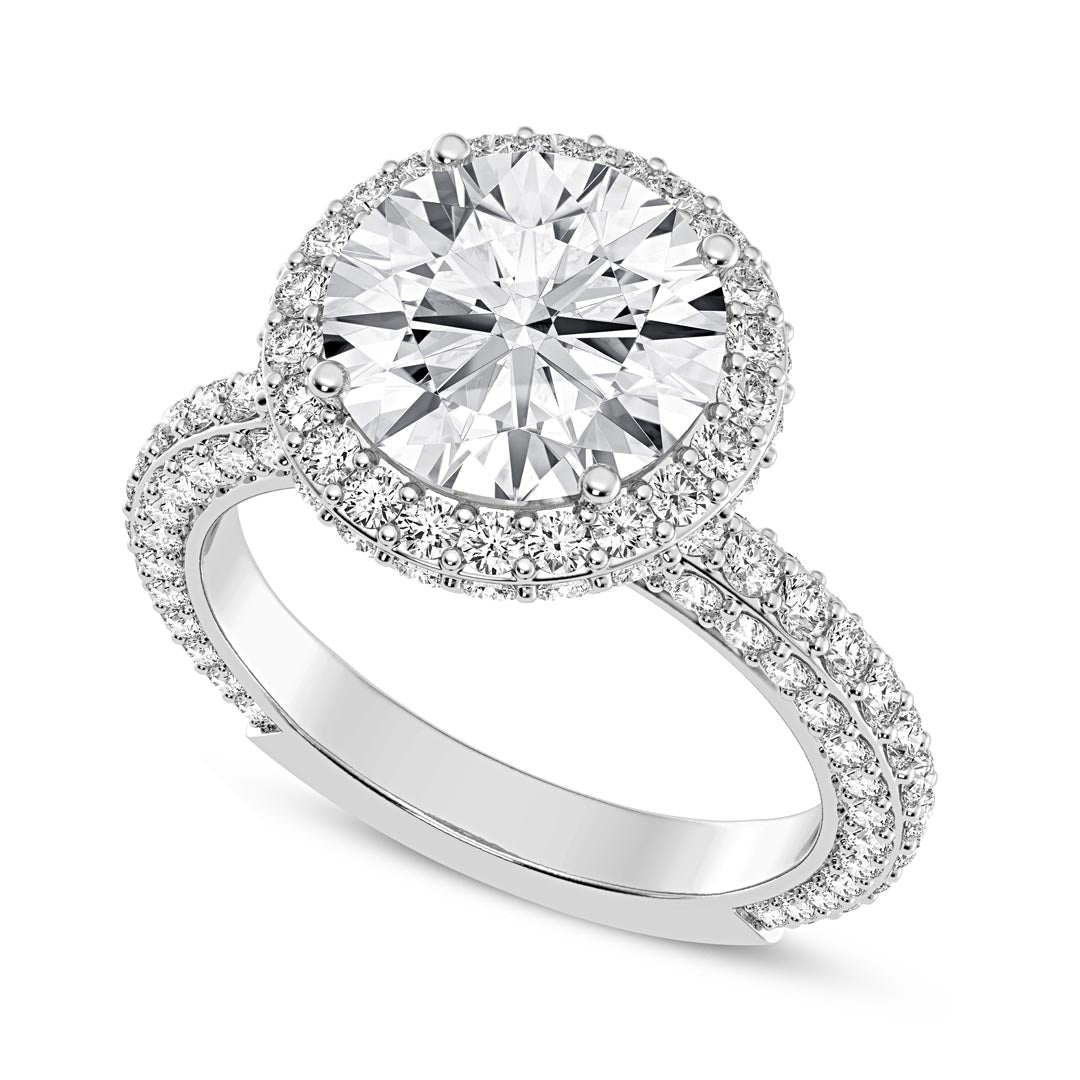 3ct Round Halo Engagement Ring