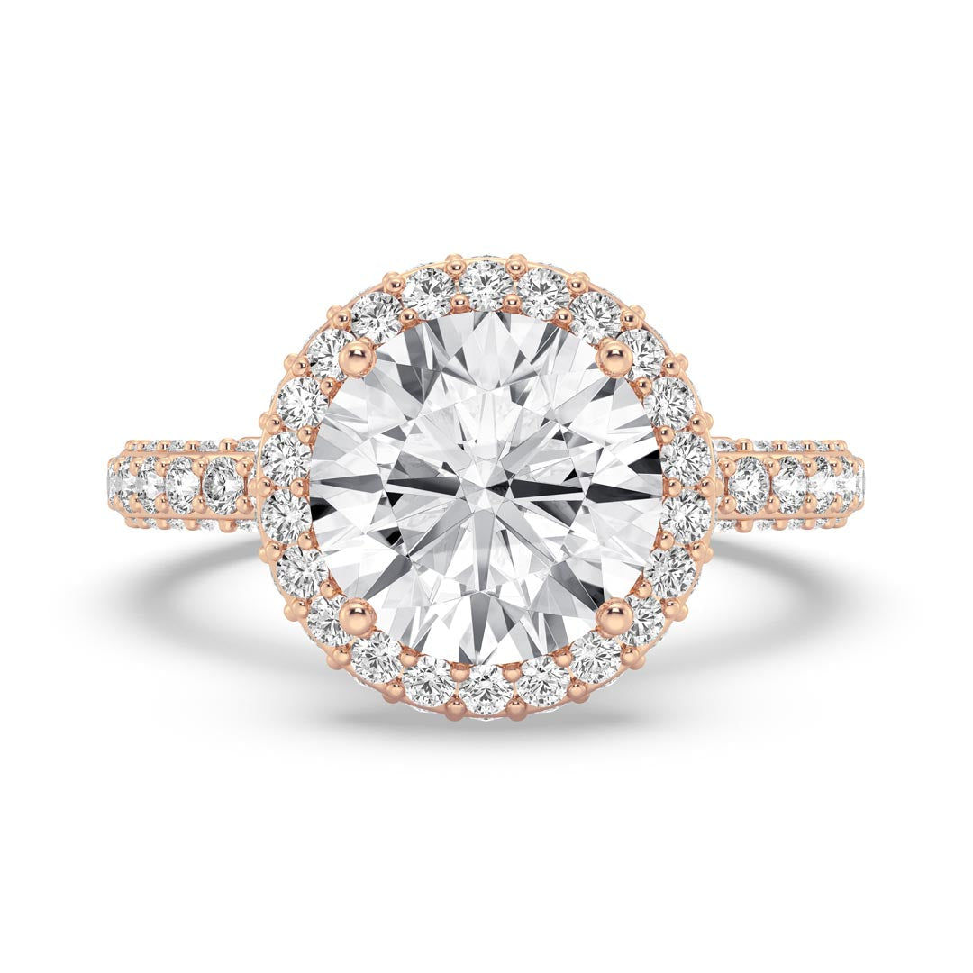 3ct Round Halo Engagement Ring