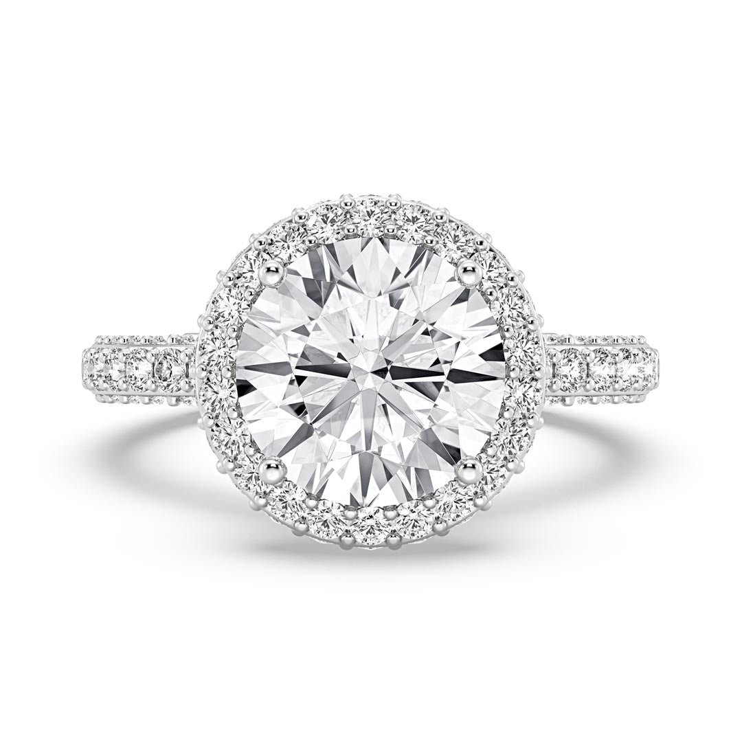 3ct Round Halo Engagement Ring