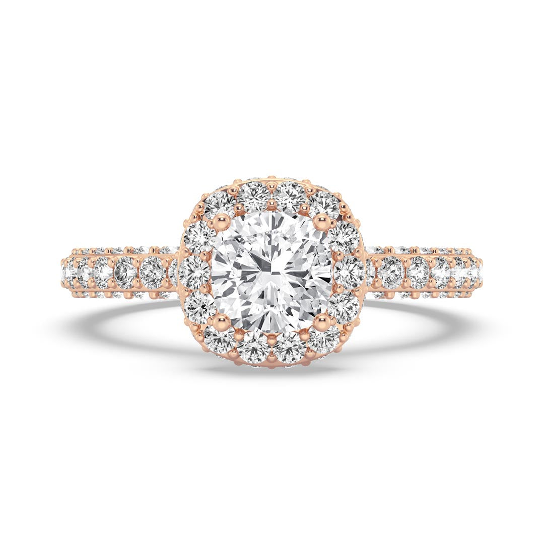 1ct Cushion Halo Engagement Ring