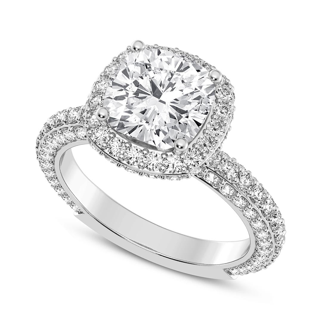 2ct Cushion Halo Engagement Ring