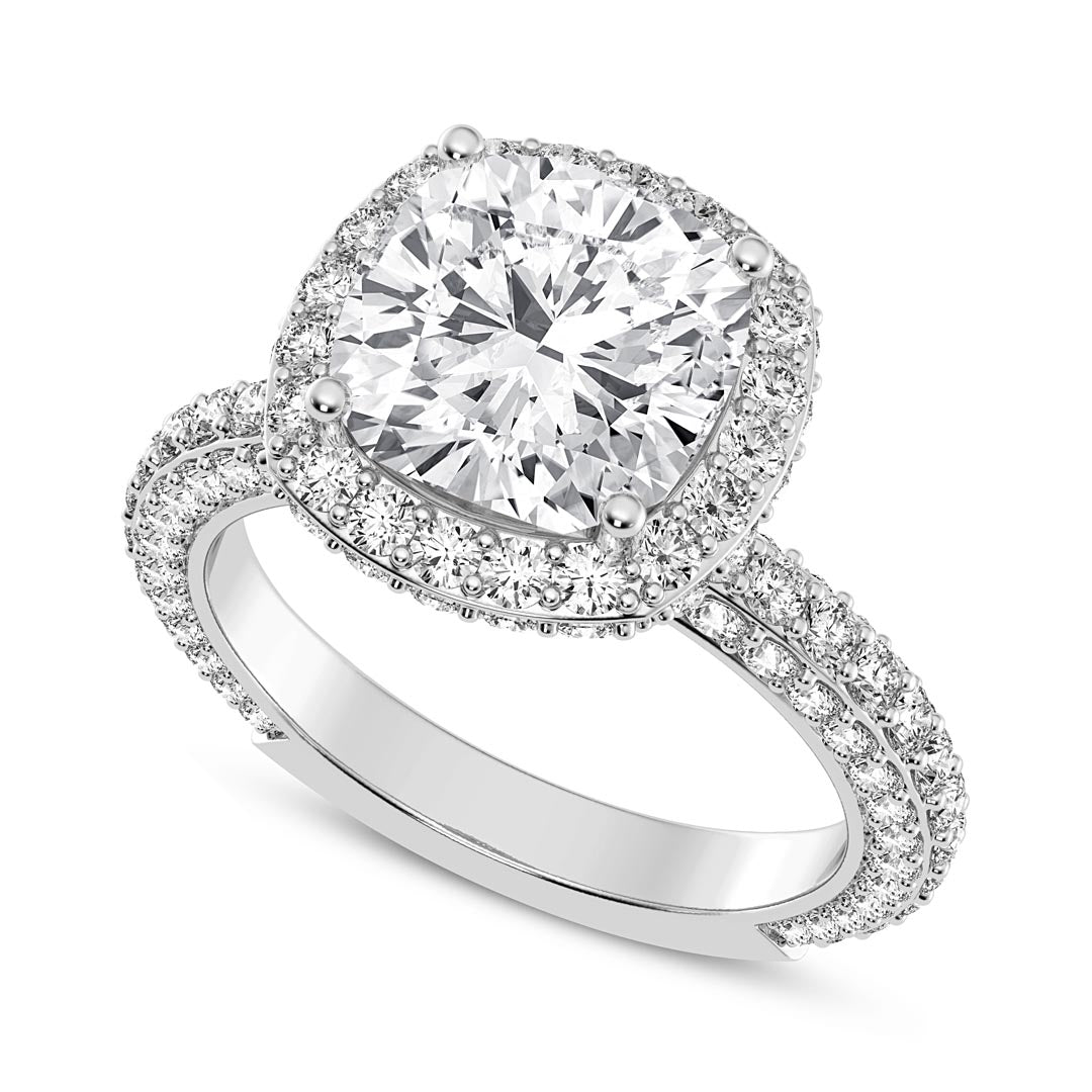 3ct Cushion Halo Engagement Ring