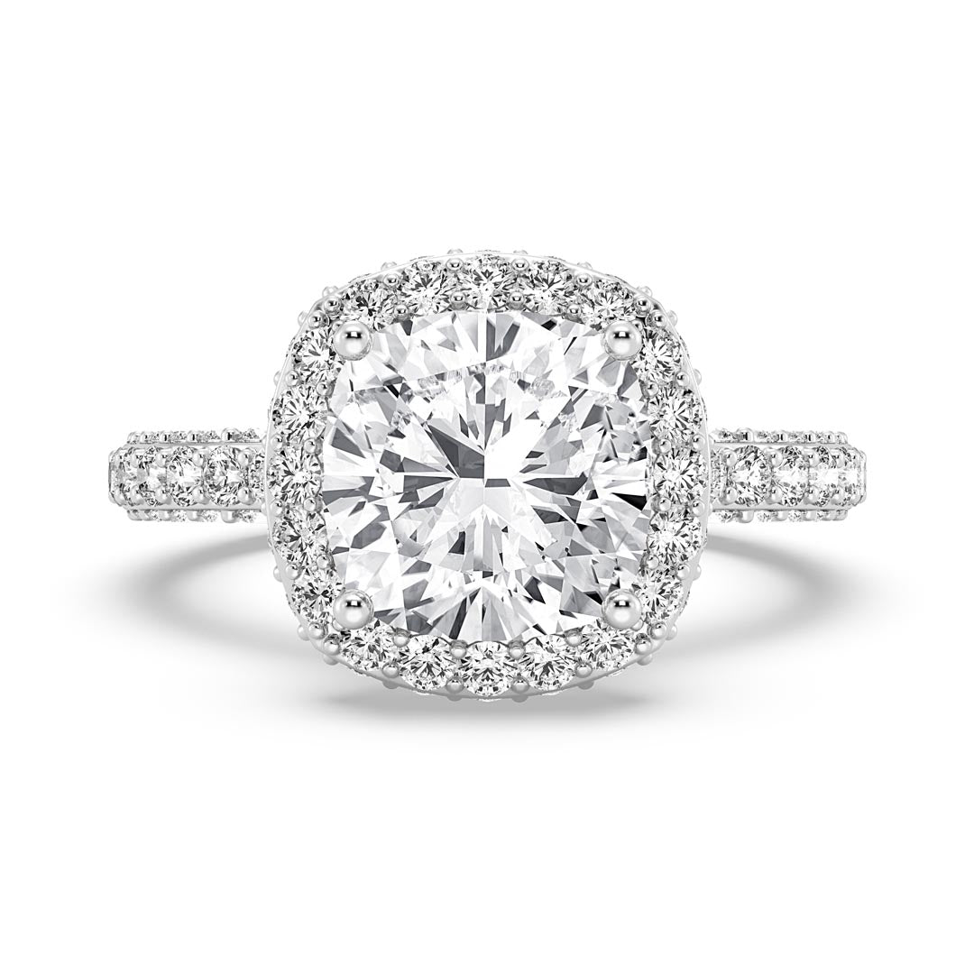 3ct Cushion Halo Engagement Ring