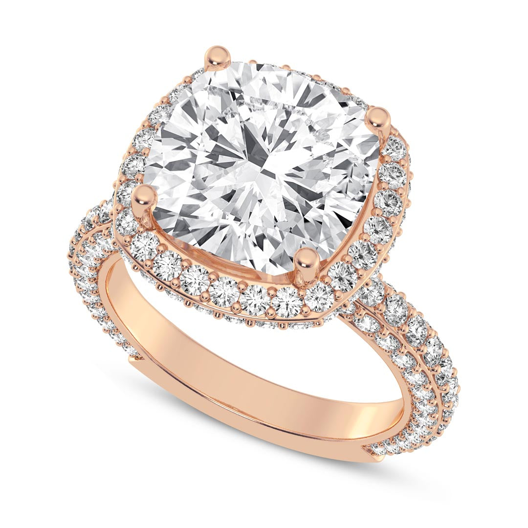 5ct Cushion Halo Engagement Ring