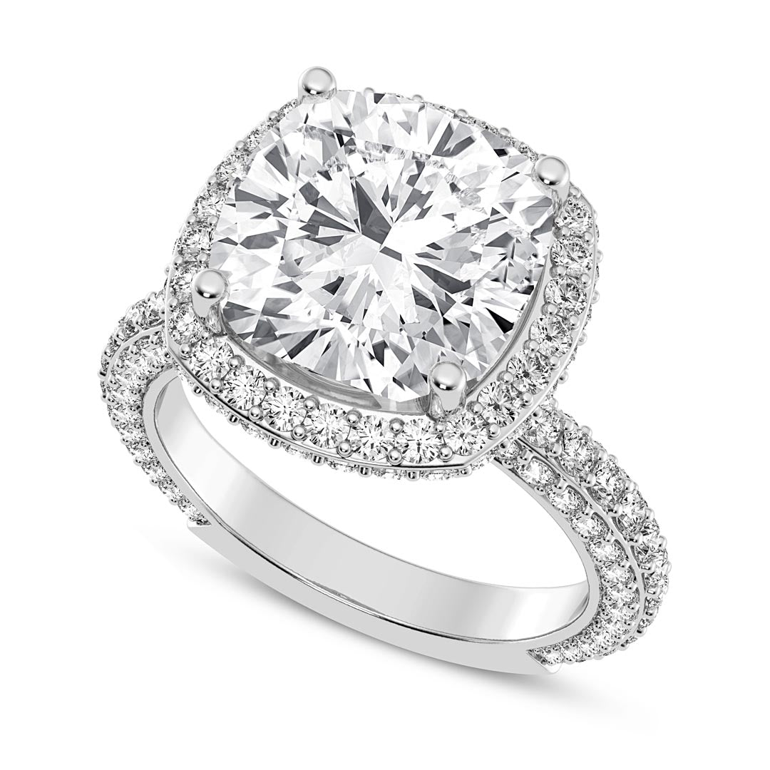 5ct Cushion Halo Engagement Ring