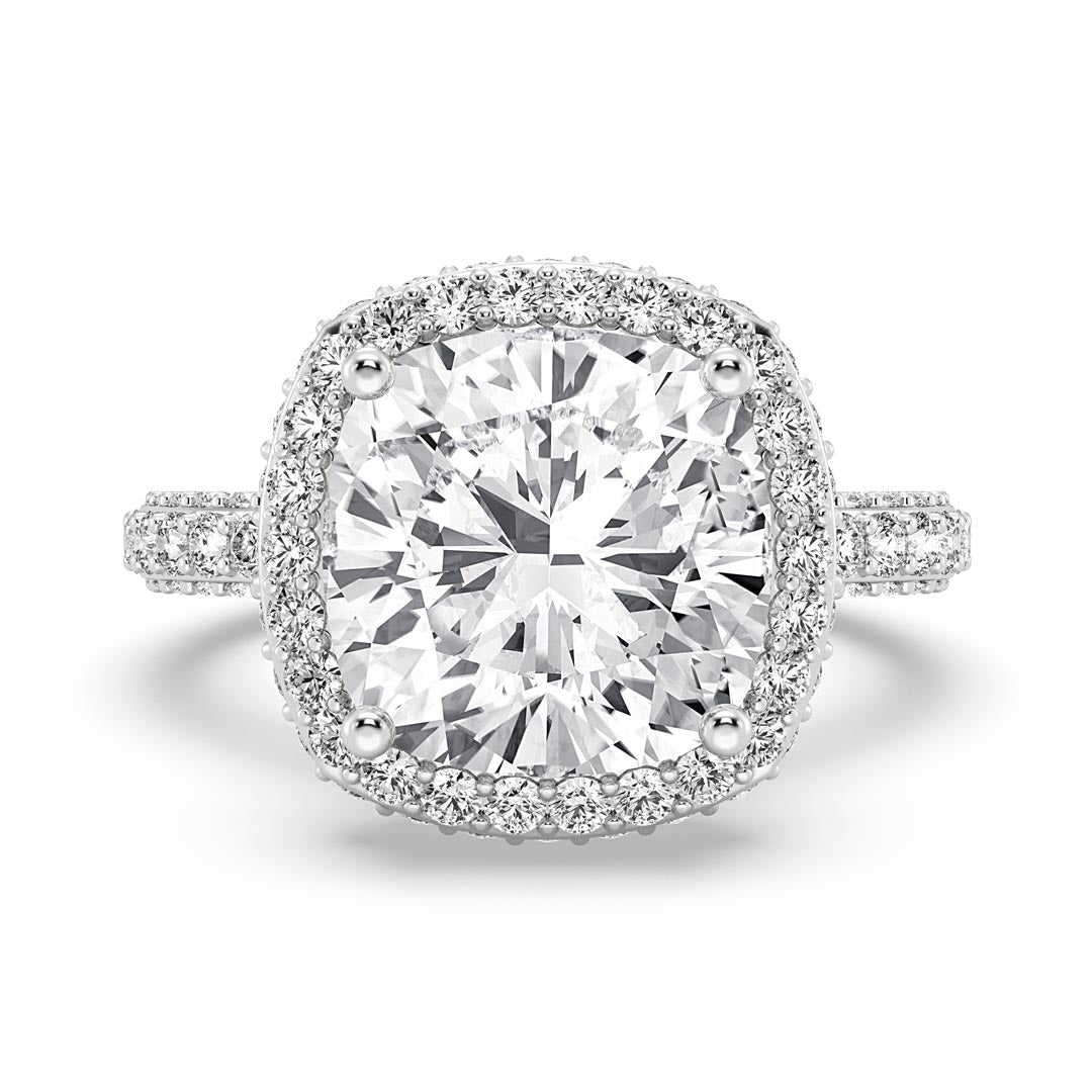 5ct Cushion Halo Engagement Ring