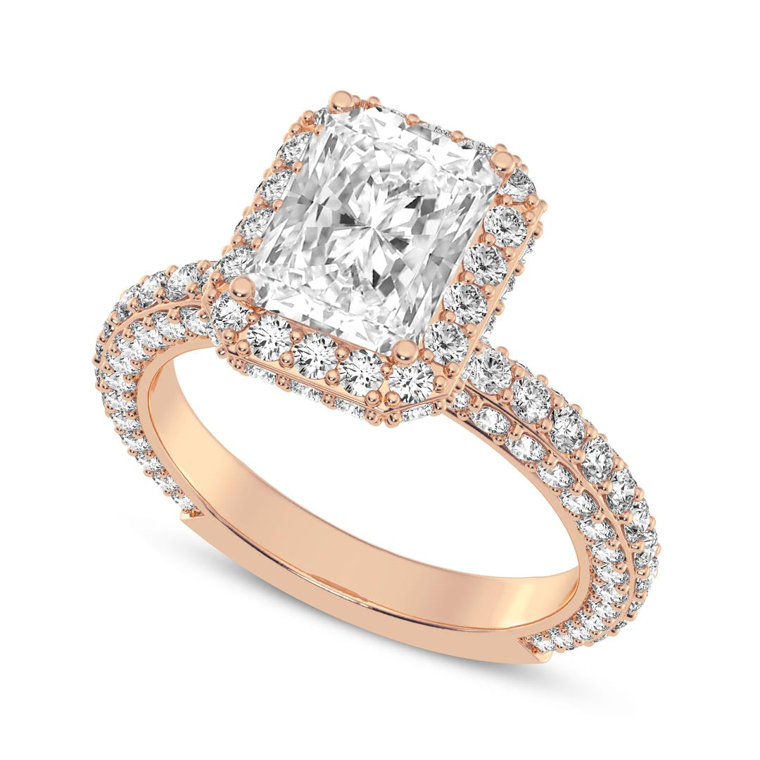 2ct Radiant Cut Halo Engagement Ring