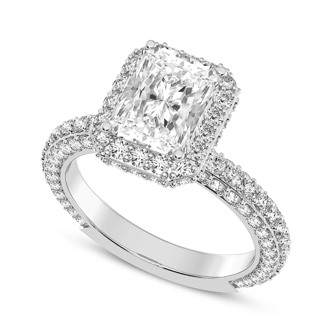 2ct Radiant Cut Halo Engagement Ring