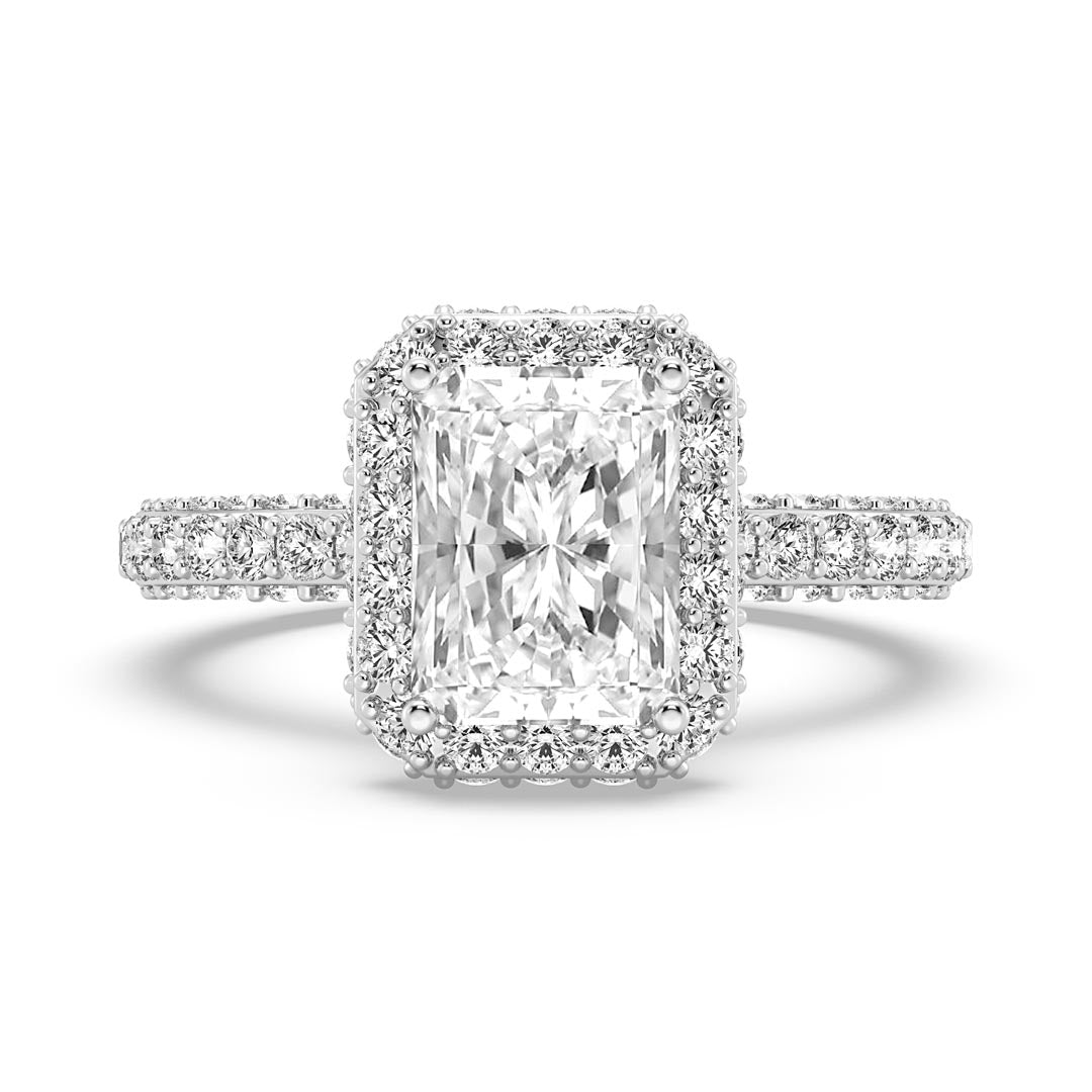 2ct Radiant Cut Halo Engagement Ring