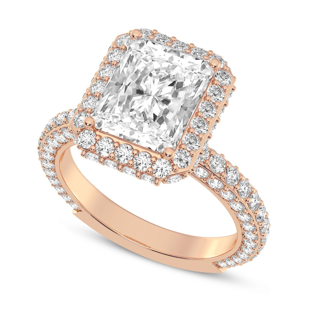 3ct Radiant Cut Halo Engagement Ring