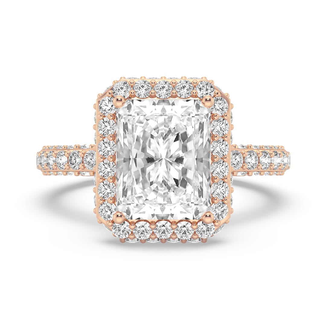 3ct Radiant Cut Halo Engagement Ring