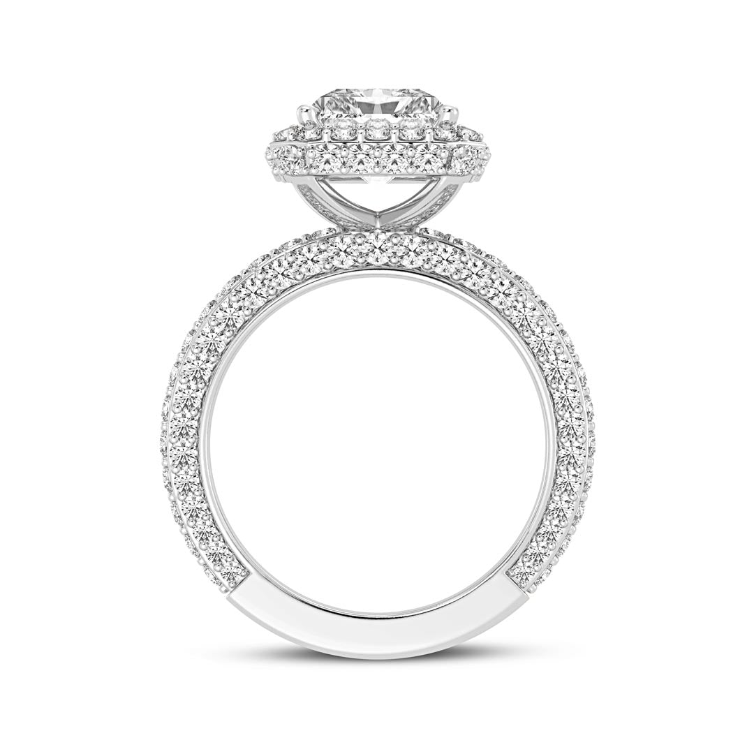 3ct Radiant Cut Halo Engagement Ring