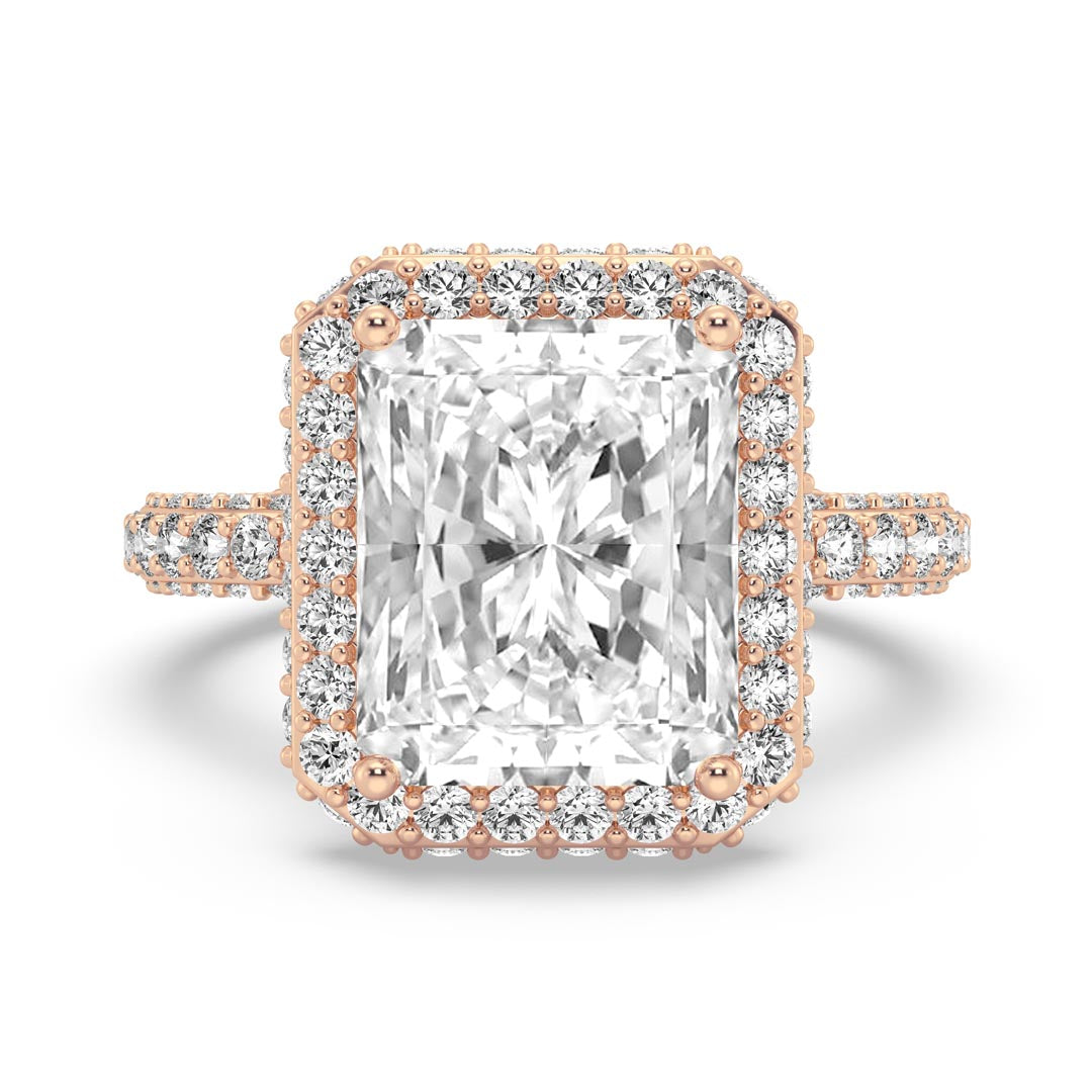 5ct Radiant Cut Halo Engagement Ring