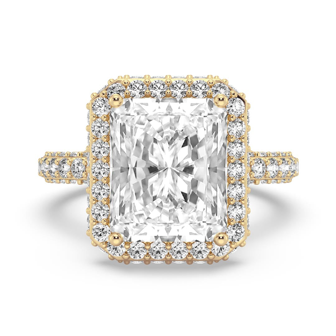 5ct Radiant Cut Halo Engagement Ring