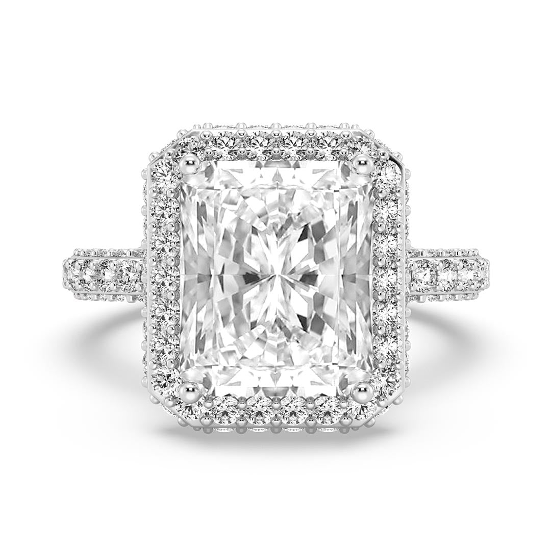 5ct Radiant Cut Halo Engagement Ring