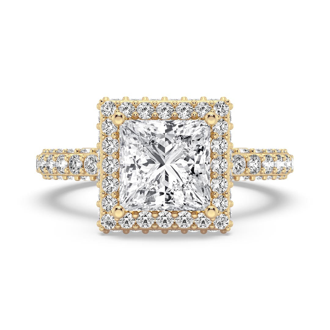 2ct Princess Halo Engagement Ring